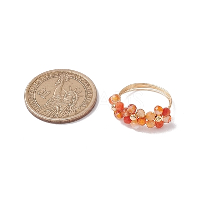 4Pcs Natural Gemstone Rings RJEW-TA00198-1