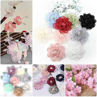 Gypsum with Cotton Cord Artificial Flower Core DIY-WH20007-36A-02-1