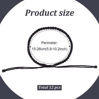 12Pcs Nylon Braided Cord Bracelets Set BJEW-AN0001-58-1