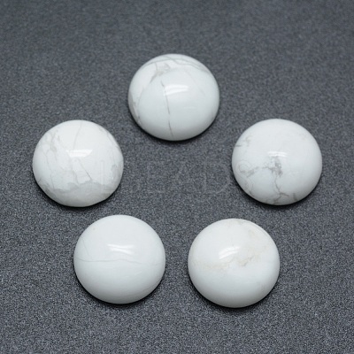 Natural Howlite Cabochons G-P393-R32-4MM-1