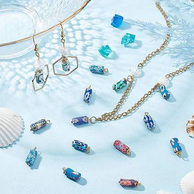 Handmade Flower Printed Polymer Clay Pendants FIND-SC0002-90-1