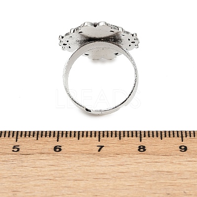 Vintage Adjustable Iron Finger Ring Components Alloy Cabochon Bezel Settings X-PALLOY-Q300-10AS-NR-1