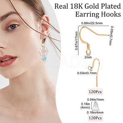 120Pcs Brass Earring Hooks KK-BBC0002-49-1