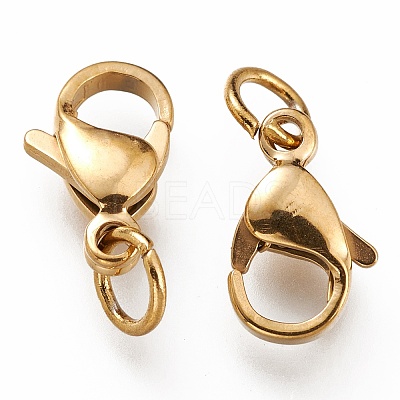 Ion Plating(IP) 304 Stainless Steel Lobster Claw Clasps X-STAS-G240-01C-G-1