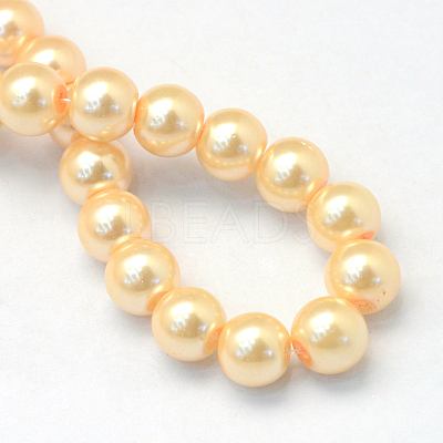 Baking Paint Pearlized Glass Pearl Round Bead Strands HY-Q003-4mm-61-1