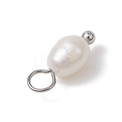 Natural Freshwater Pearl Potato Charms PALLOY-JF03202-02-1