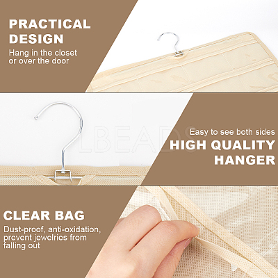 1Pc Non-Woven Fabrics Jewelry Hanging Bag AJEW-CP0007-97-1