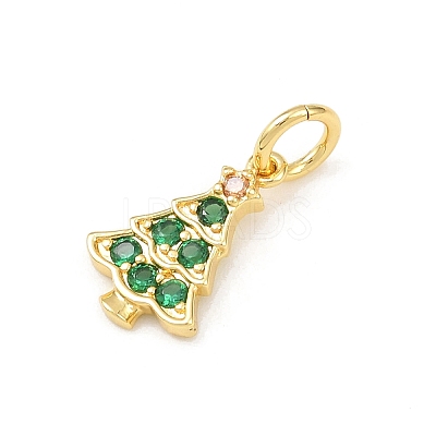 Christmas Brass Micro Pave Cubic Zirconia Pendants LS-KK-K411-02G-1