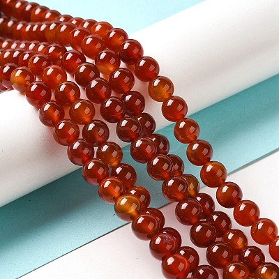 Natural Carnelian Beads Strands X-G-G390-8mm-03-1