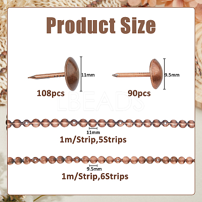 11 Sets 2 Styles Iron Decorative Nail Strips OCOR-FH0001-52-1