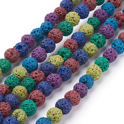 Natural Lava Rock Beads Strands G-D053-6mm-1-1