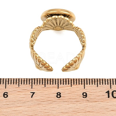 Shell Shape 304 Stainless Steel Cuff Ring Components SA-CBA098D-03G-C-1