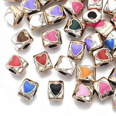 UV Plating Acrylic European Beads OACR-N010-004LG-1