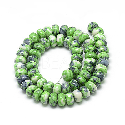 Synthetic Ocean White Jade Beads Strands G-S257-5x10mm-11-1