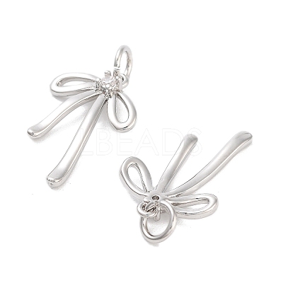 Rack Plating Brass Clear Cubic Zirconia Pendants KK-M293-16P-1