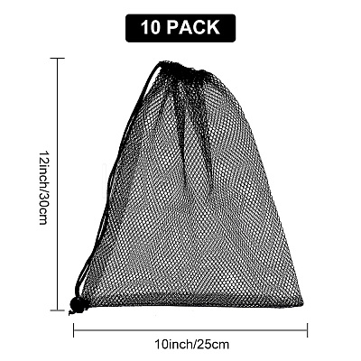 Polyester Mesh Drawstring Storage Bags LS-ABAG-WH0044-49C-1