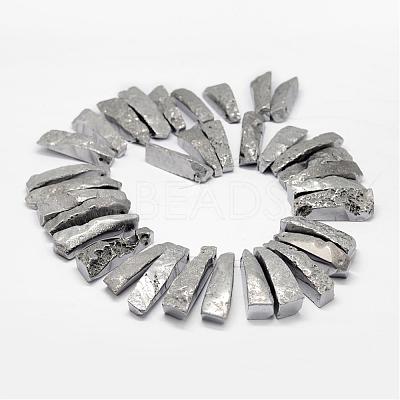 Electroplated Natural & Dyed Agate Bead Strands G-N0169-001C-1