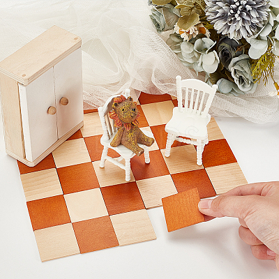 48Pcs Mini Wood Floor FIND-WH0420-154-1