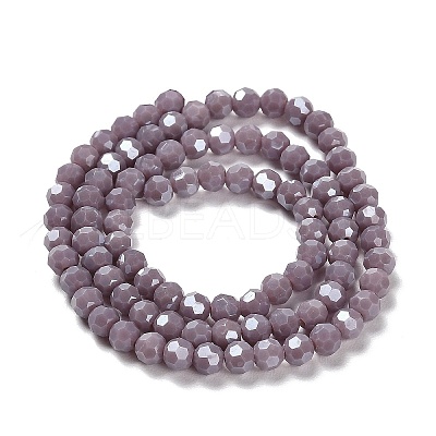 Electroplate Opaque Glass Beads Strands X-EGLA-A035-P4mm-A11-1