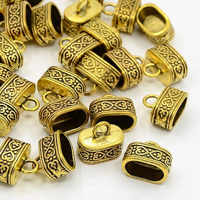 Tibetan Style Alloy Cord Ends TIBEB-4811-AG-FF-1