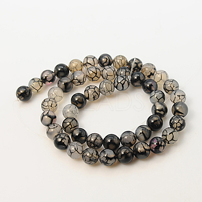 Natural Dragon Veins Agate Agate Beads Strands G-E163-10mm-7-1