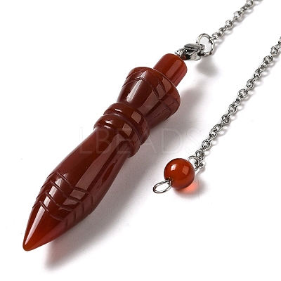 Dyed & Heated Natural Carnelian Pointed Dowsing Pendulums G-F758-F02-P-1