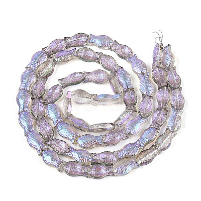 Transparency Electroplate Glass Beads Strands GLAA-T023-40B-05-1
