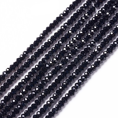Natural Black Spinel Beads Strands G-L581B-001-1