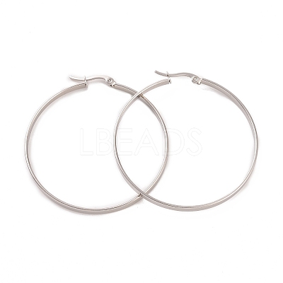 Tarnish Resistant 201 Stainless Steel Big Hoop Earrings with 304 Stainless Steel Pins for Women EJEW-E146-07P-A-1