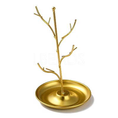 Iron Jewelry Display Stand with Tray ODIS-K003-05G-1
