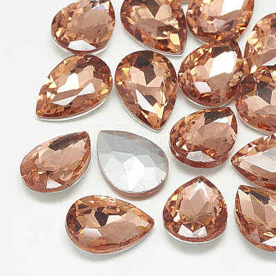 Pointed Back Glass Rhinestone Cabochons RGLA-T081-6x8mm-08-1