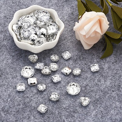 Acrylic Rhinestone Buttons BUTT-PJ0001-01-1