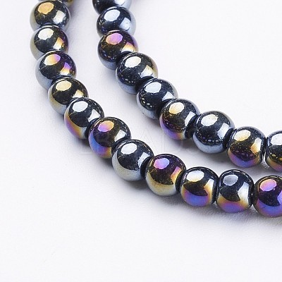 Glass Beads Strands X-GR4mm27Y-AB-1