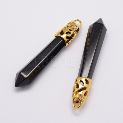 Natural Obsidian Big Pointed Pendants G-D860-C33-G-1