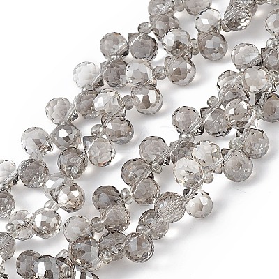 Transparent Electroplate Glass Beads Strands EGLA-F152A-PL01-1