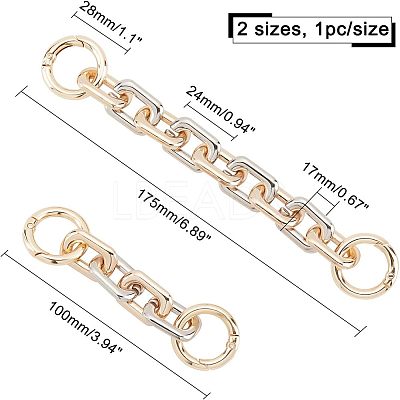 2Pcs 2 Style Zinc Alloy Purse Extender Chains FIND-CA0003-17-1