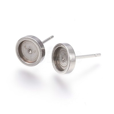 Tarnish Resistant 304 Stainless Steel Stud Earring Settings X-STAS-L219-02C-1