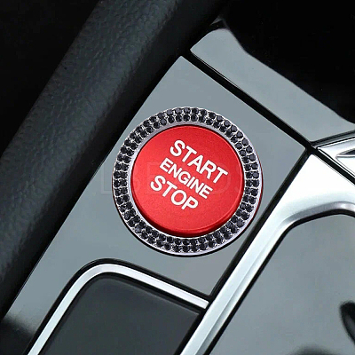 2Pcs Self Adhesive Zinc Alloy with Rhinestone Car Stickers STIC-CN0001-09-1