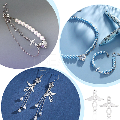 201 Stainless Steel 2-Loop Link Pendants STAS-UN0034-64-1