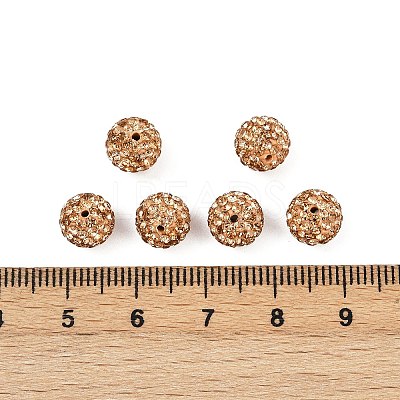 Round Polymer Clay Czech Glass Rhinestone Beads RB-D289-8mm-362-1