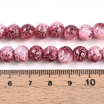 Transparent Baking Paint Glass Beads Strands X-DGLA-N009-8mm-03-1