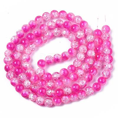 Baking Paint Crackle Glass Bead Strands CCG-S001-8mm-09-1