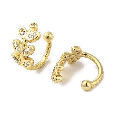 Rack Plating Brass Micro Pave Cubic Zirconia Cuff Earrings EJEW-R162-46G-1