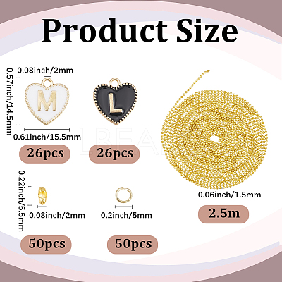 52Pcs 2 Colors Alloy Enamel Pendants Kits DIY-BM0001-46-1