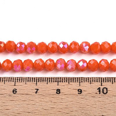 Electroplate Opaque Solid Color Glass Beads Strands X-EGLA-A044-P6mm-L03-1-1