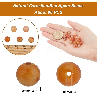 Natural Red Agate Beads Strands G-AR0003-48-1