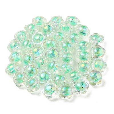 UV Plating Rainbow Iridescent Acrylic Beads OACR-A014-03H-1