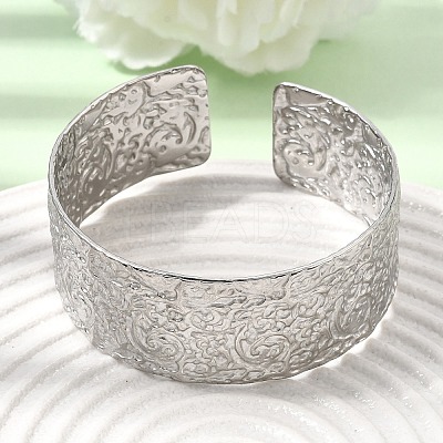 21.5MM 304 Stainless Steel Textured Cuff Bangles for Women SA-CBA37BC-26P-1