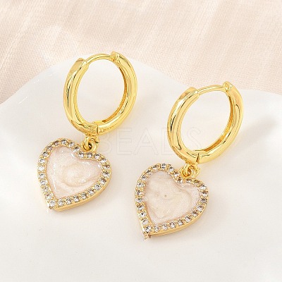 Brass Micro Pave Cubic Zirconia Hoop Dangle Earrings KK-CBA8324-16G-02-1