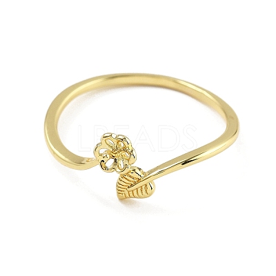 Leaf & Flower Brass Adjustable Ring Settings LS-KK-G527-01C-G-1